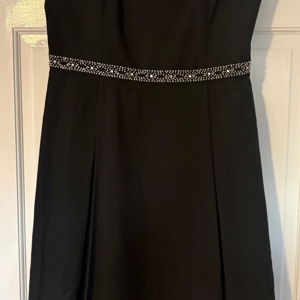 NWT Ann Taylor Black Silk Dress with Beaded Waist
